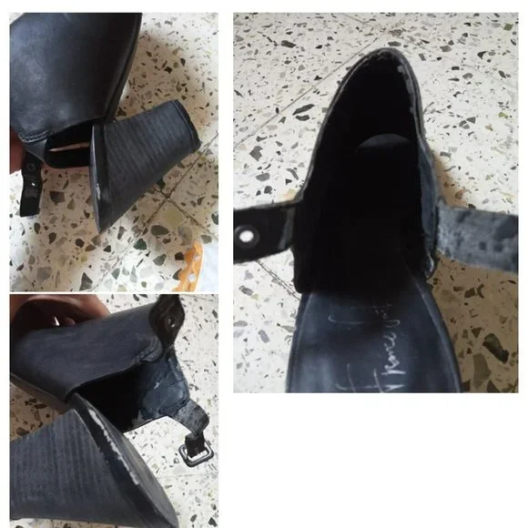 AVBL Franco Sarto Black Leather Peep Toe Mules - US7M / UK5/ EU38 - Picture 9 of 10